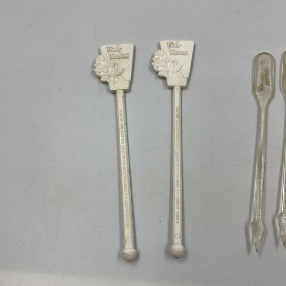 Vintage Lot Cocktail Stirrers Textured Four Roses Virginia Country Club Clear - Picture 9 of 9